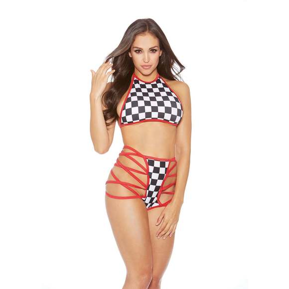 Nascar Halter & Strappy Two Piece Set. - Picture 2 of 3